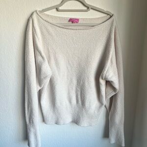 Edikted Cream Women's Off the Shoulder Sweater